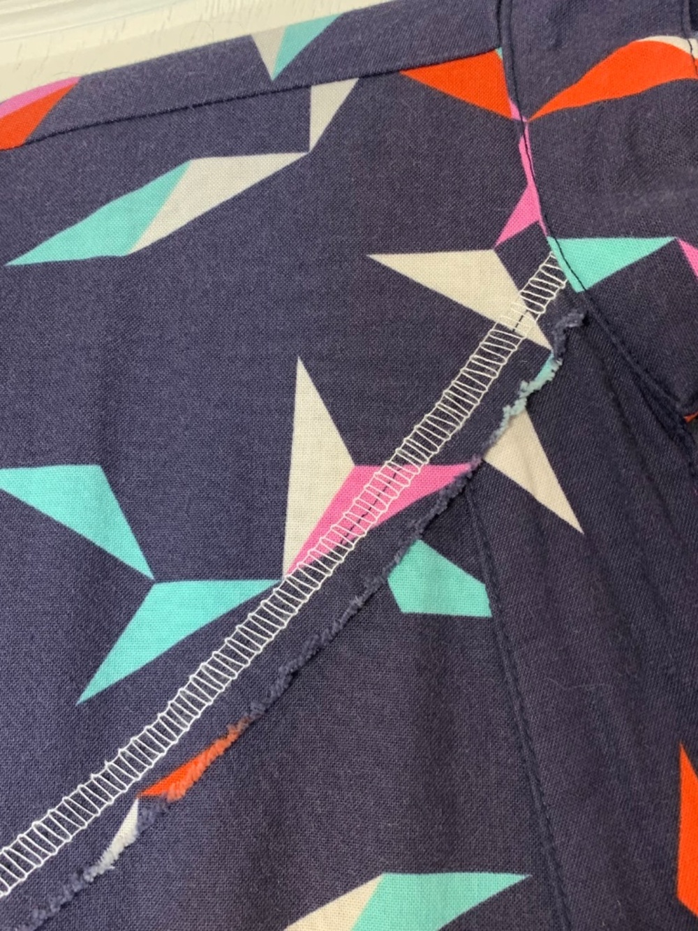 Caroline Villamarin Designer Geometric Wrap Dress Navy Retro Print Belted  12 - Picture 6 of 9